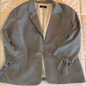 Nine West Black and White Checkered Blazer